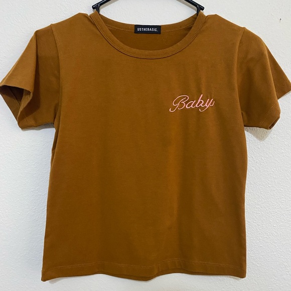 Usthebasic Baby Embroidered Ribbed Tee - Picture 2 of 4